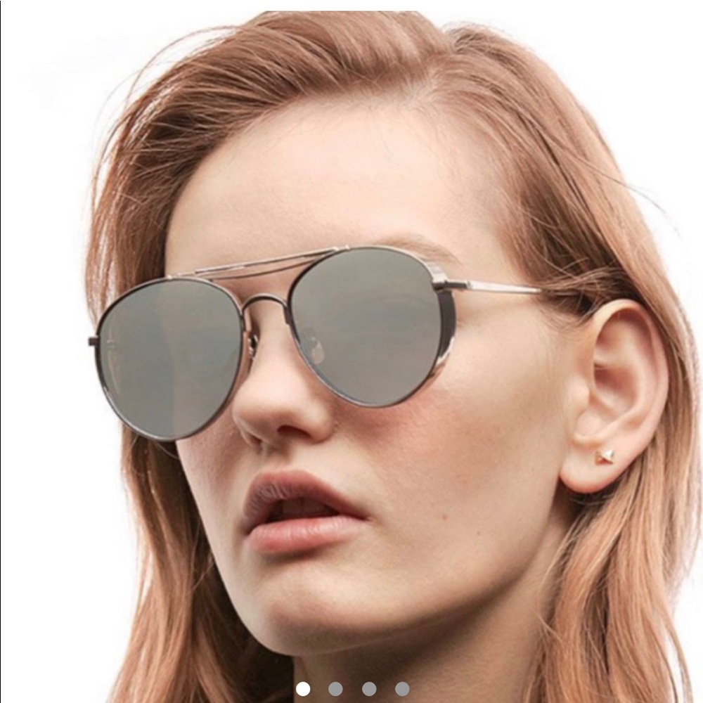Gentle Monster Big Bully aviators in silver
